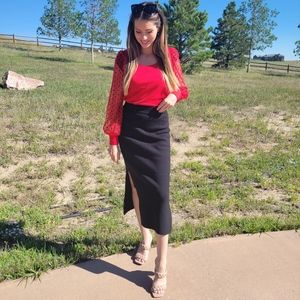 Red Polka Dot Sleeve top